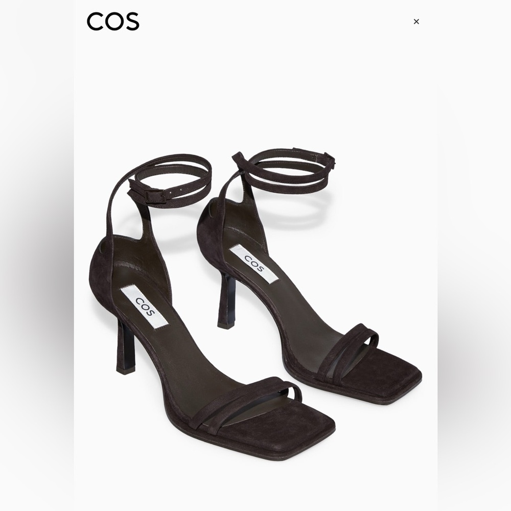 COS Women's Brown Suede Wrap Around Strappy Sandals NWT
